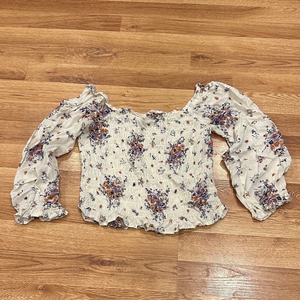 Rewind Cream Floral Off-Shoulder Blouse